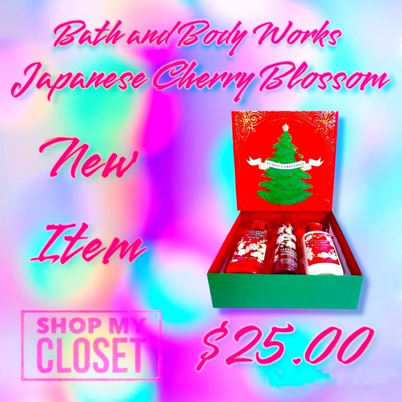 BATH AND BODY WORKS JAPANESE CHERRY BLOSSOM HOLIDAY GIFT SET - Picture 1 of 9